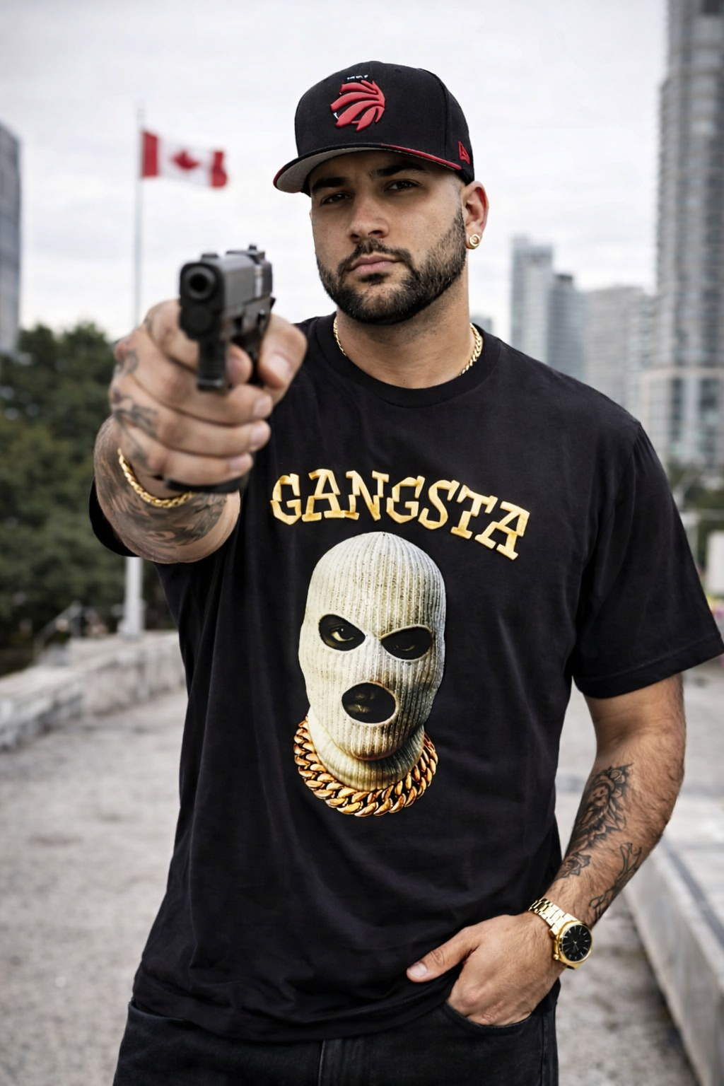 Gangsta Graphic Streetwear T-Shirt