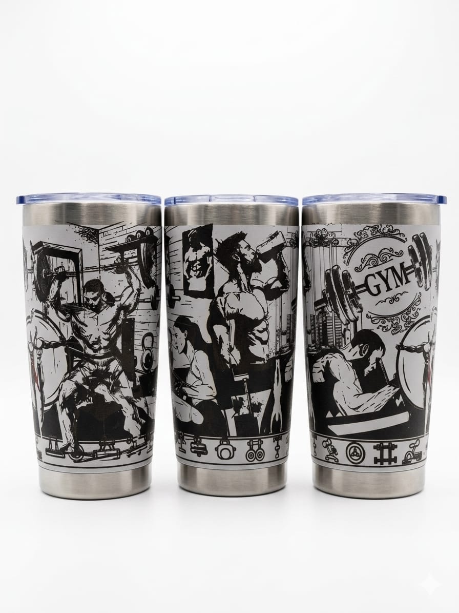 🔥 Custom Laser Engraved Gym Tumbler
