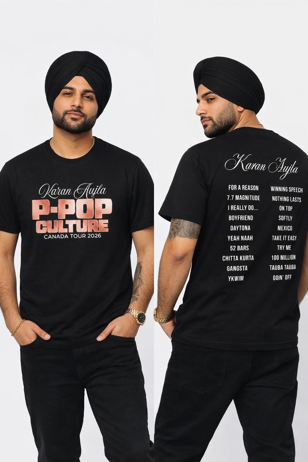 Karan Aujla P-Pop Culture Tour 2026 T-Shirt