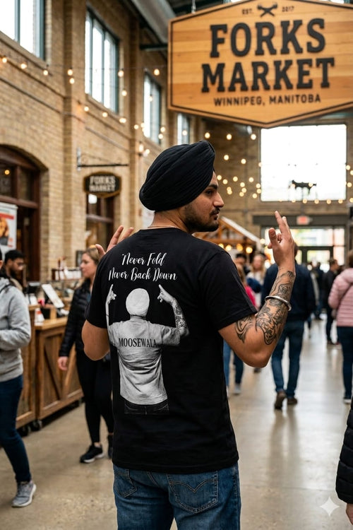🔥 Sidhu Moosewala “Never Fold” Tribute T-Shirt