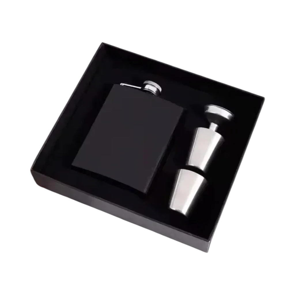 Stainless Steel Flask And Shot Glass Gift Set Customizable
