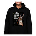 Make It Custom black pullover hoodie featuring a basketball player graphic and motivational quote on the chest.