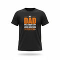 Make It Custom black crew neck t-shirt with orange and white My Dad Is My Superhero graphic print