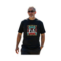 Make It Custom black crew neck t-shirt with Dad and Papa graphic print worn by a man in sunglasses