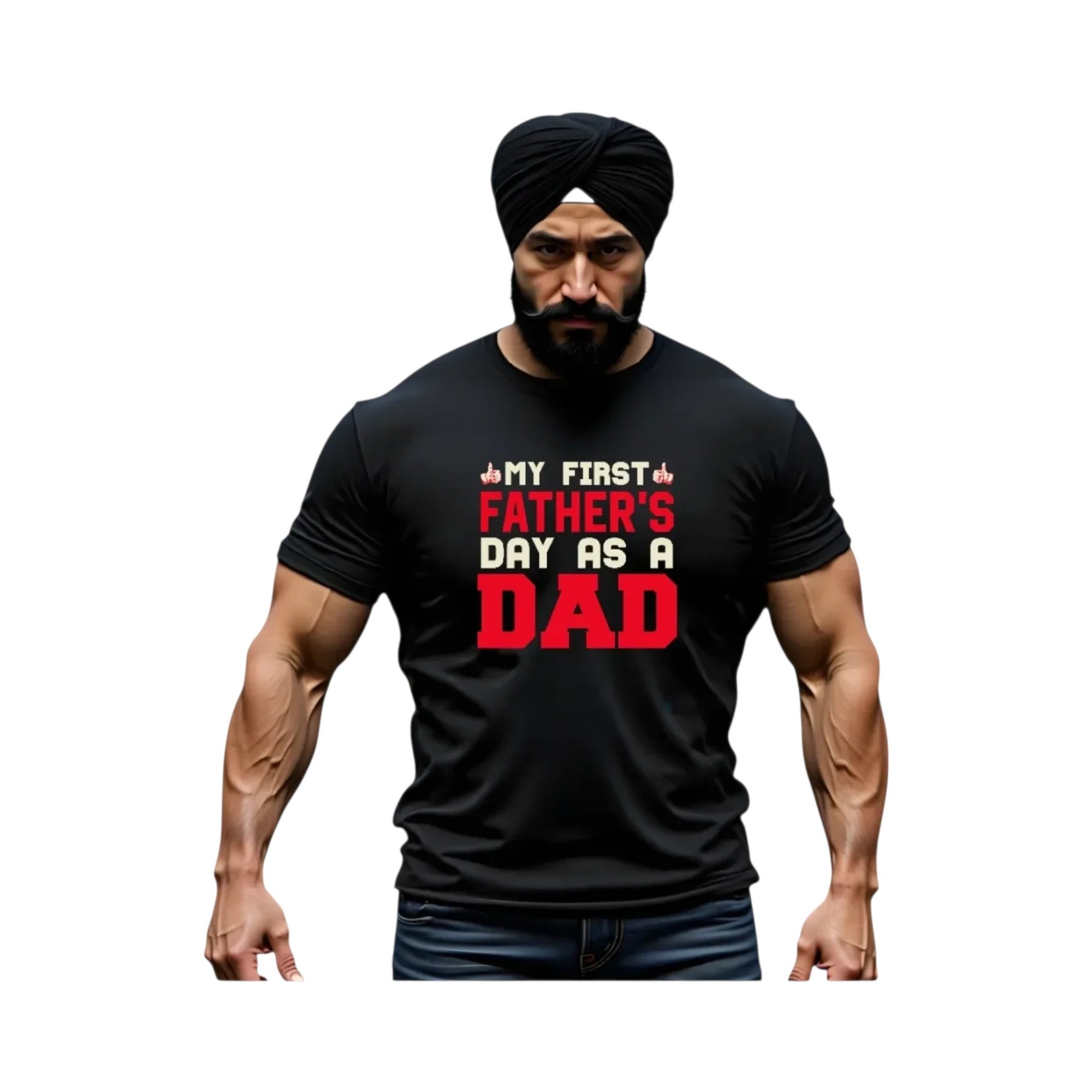 First Father's Day Graphic Crew Neck T-Shirt