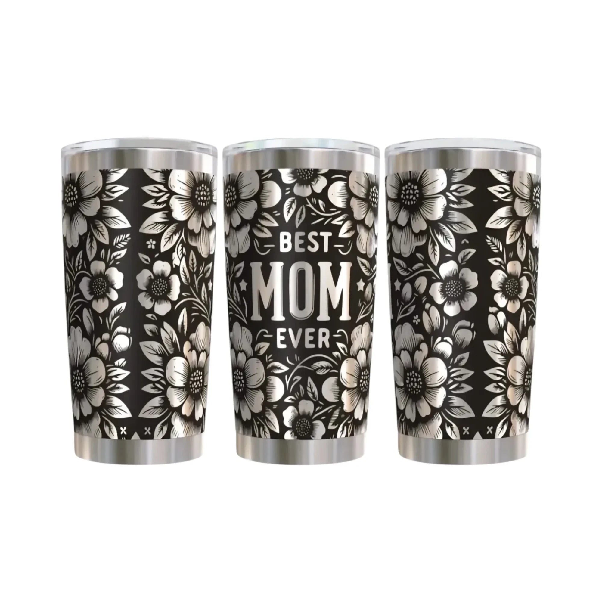 Best Mom Ever Floral Stainless Steel Tumbler 20oz
