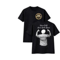 Make It Custom black cotton t-shirt with Sidhu Moosewala graphic print, front logo, and Never Fold back design.
