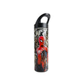 Make It Custom Spider-Man insulated stainless steel water bottle with a comic book collage graphic and carry loop.