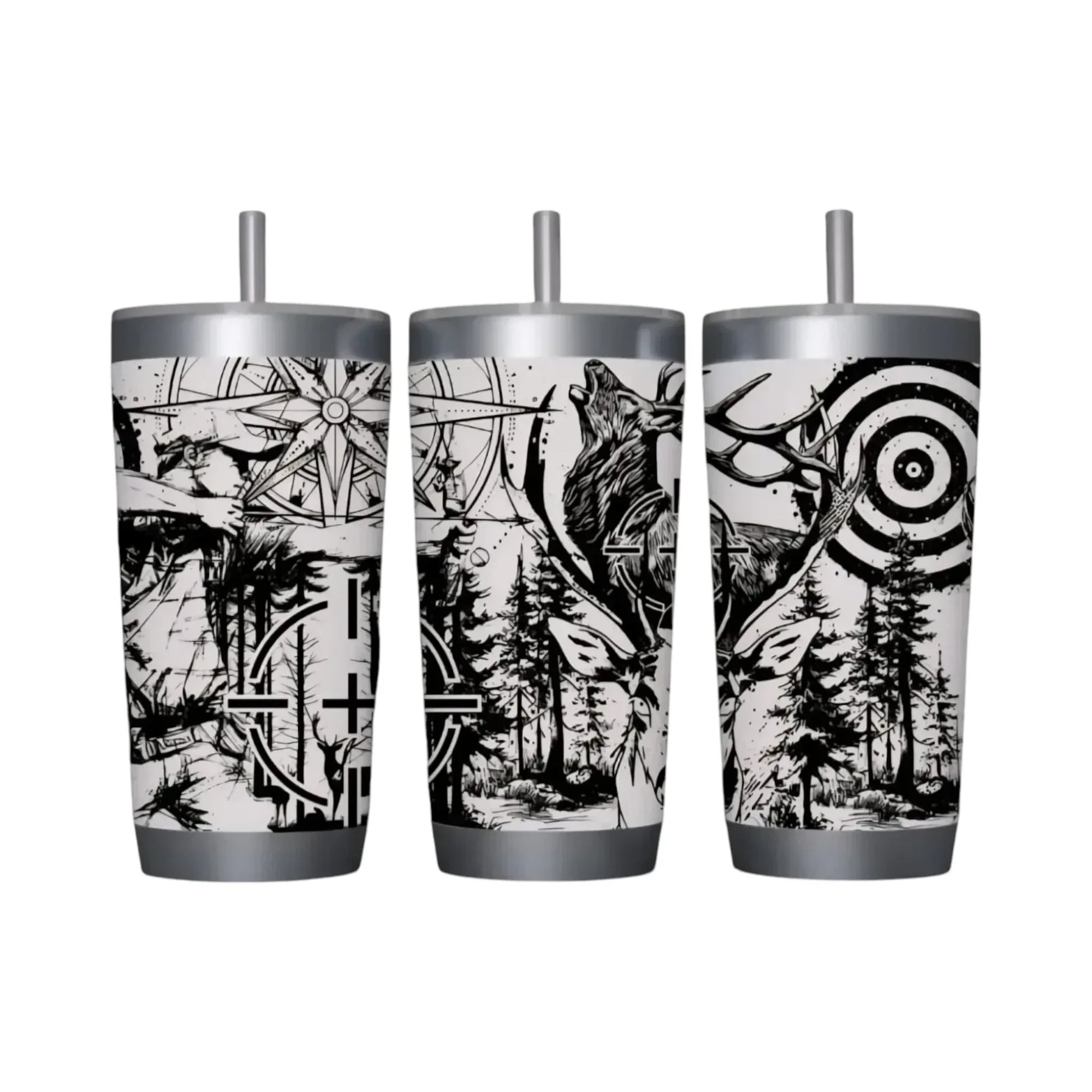 Outdoor Adventure Themed Stainless Steel Tumbler 20oz