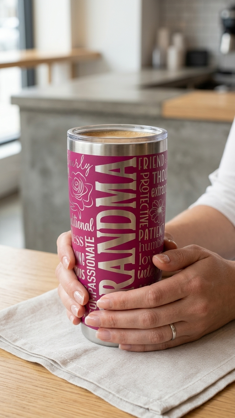 Custom Laser Engraved Mom Tumbler – $33.99