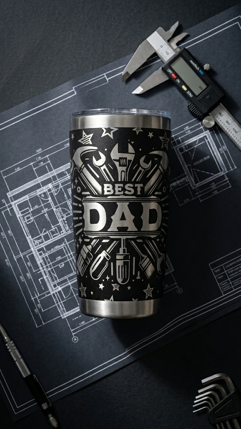 Custom Laser Engraved Dad Tumbler – $33.99