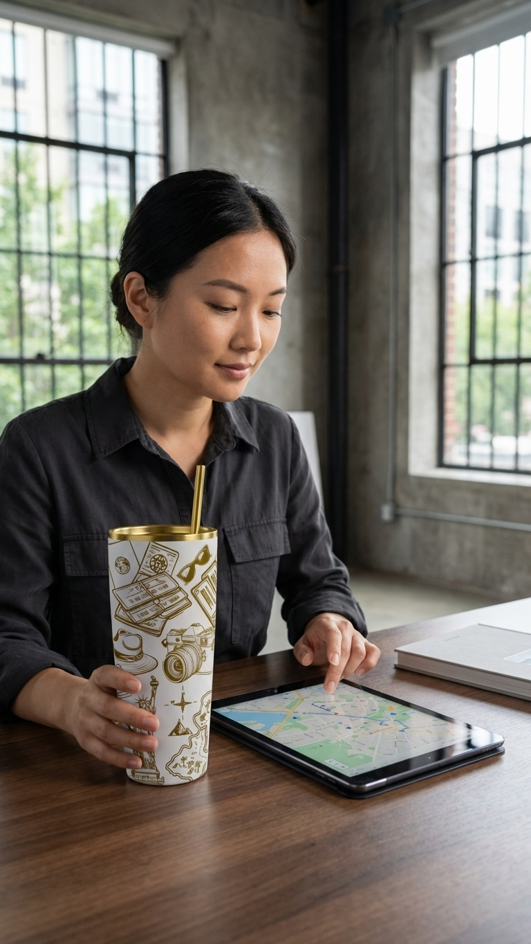 Custom Gold-Coated Laser Engraved Tumbler – $39.99